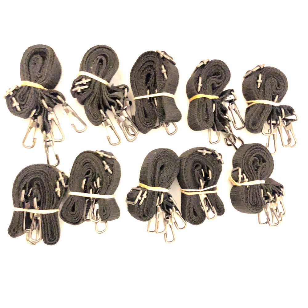 Music Instrument Straps 10 Pack 2 Per Pack Color Black 36 In Long Metal Clips